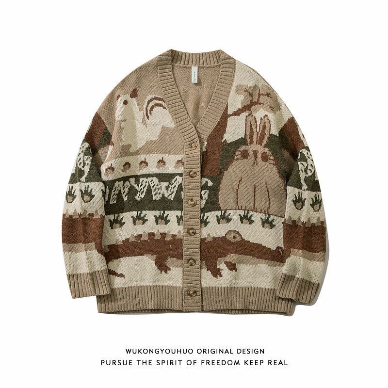 Áo Khoác Cardigan Vintage Nhẹ Nhàng Unisex