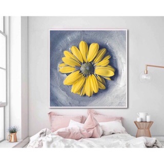Tranh canvas decor hoa vàng kt:50x50cm