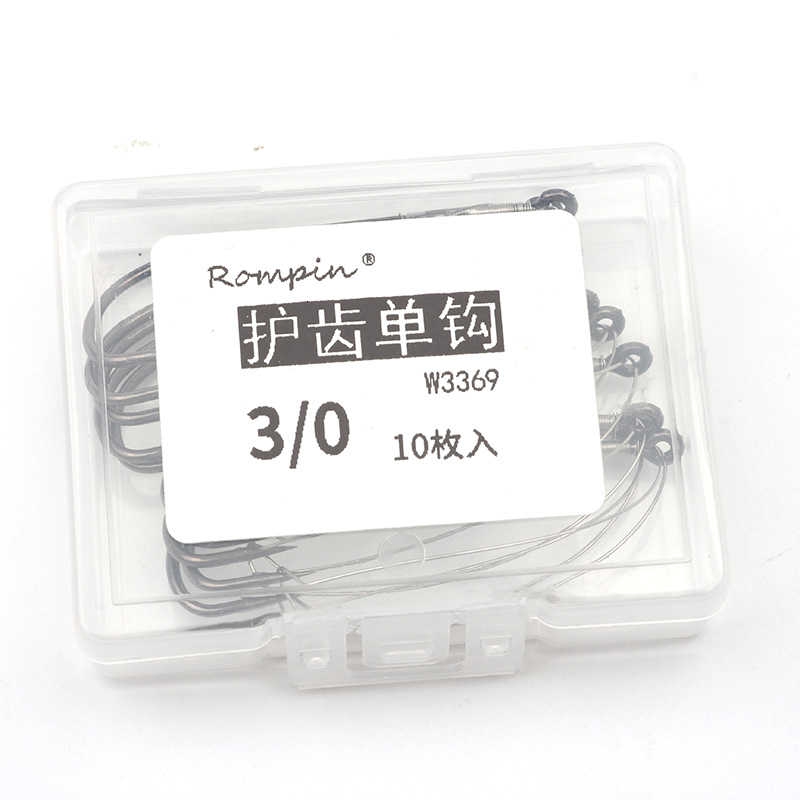 Hộp 10 lưỡi câu cá bằng thép carbon W3369 1 / 0-3 / 0 chuyên dụng
