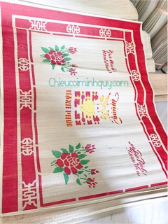 Chiếu cói in hoa 1m8-2m2 có viền