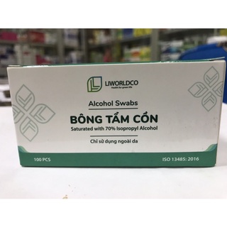 Bông tẩm cồn - hộp 100 miếng