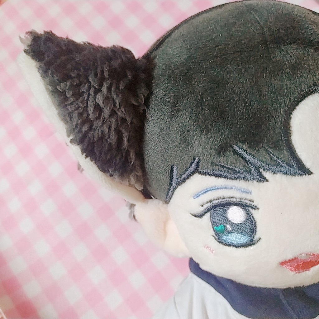 Tai Sói Xám Giả Lông Cho Doll 20cm