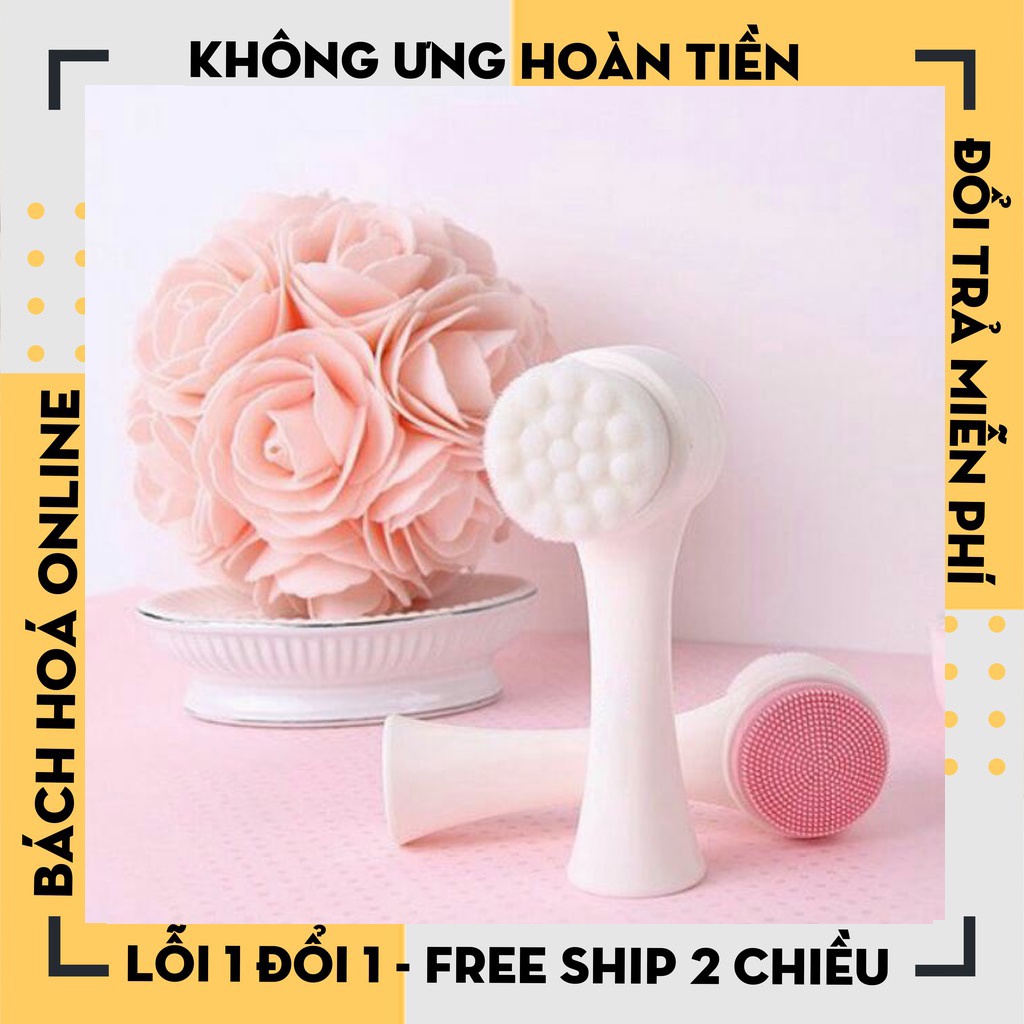 [Hàng Loại 1] Cọ massage rửa mặt silicon 2 đầu giúp loại bỏ hoàn toàn bụi bẩn, bã nhờn trên da, se khít lỗ chân lông hiệ