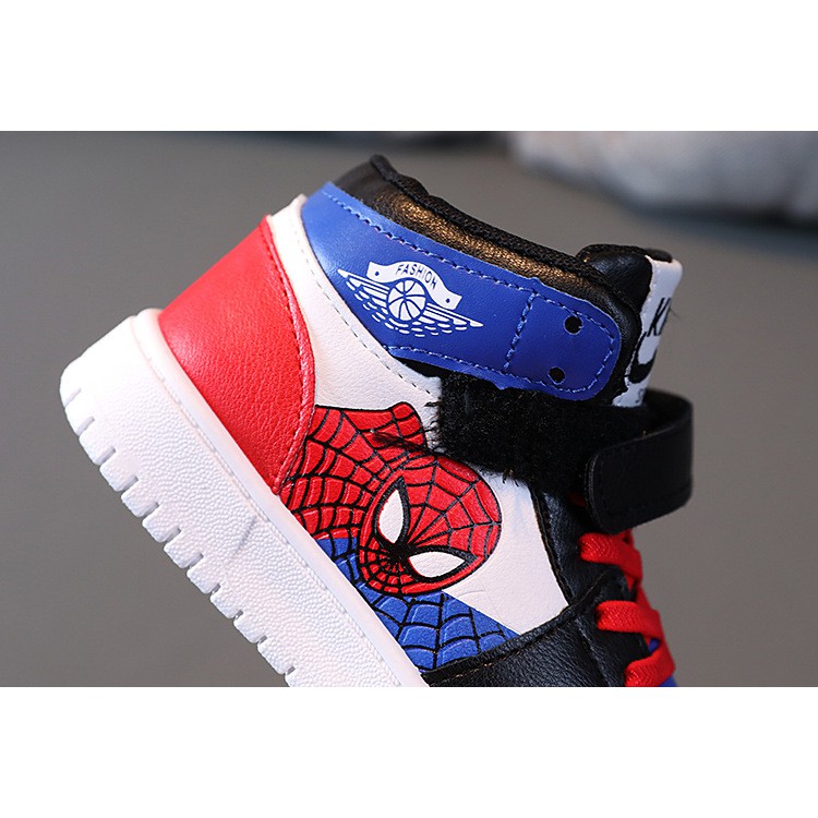 Giày Thể Thao Jordan Spiderman Cao Cổ Họa Tiết Người Nhện KiKE Cho Bé Trai từ 4 đến 15 tuổi GBT-405.28