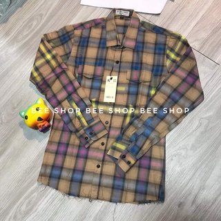 Áo sơ mi nam dài tay bbr kẻ rách gấu - bee shop
