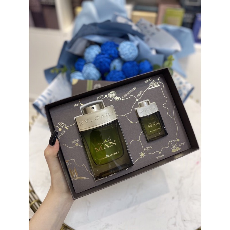 Set nước hoa Bvlgari Wood Essence EDP 100ml + 15ml | Thế Giới Skin Care