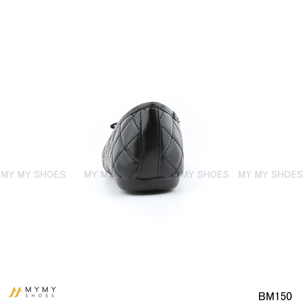 BM150 Giầy bệt da lì trần chỉ nơ chuông mymyshoes | BigBuy360 - bigbuy360.vn
