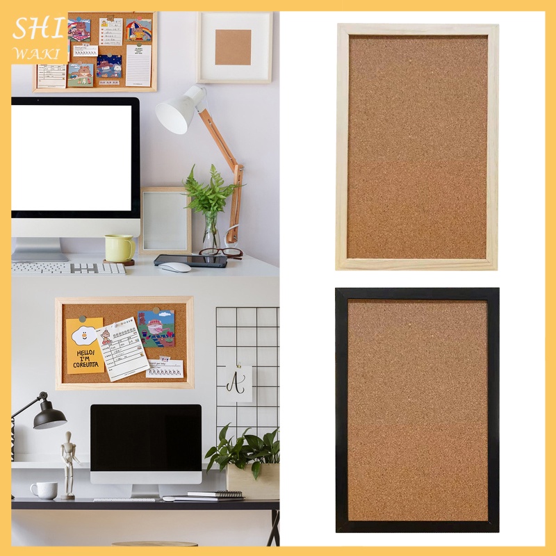 [In Stock]Cork Pin Board Bulletin Rectangle Decorative Tiles for Home Office Message Wood