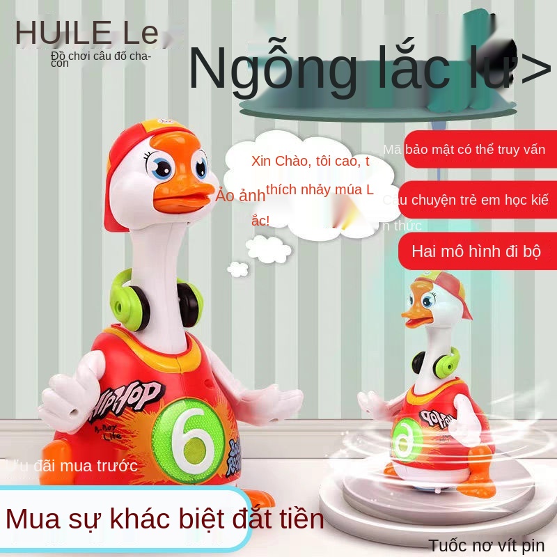 ♟✙Huile đu ngỗng đồ chơi trẻ em bé trai rung điện có thể hát và nhảy câu đố vịt sạc phiên bản âm nhạc ngỗng lớn