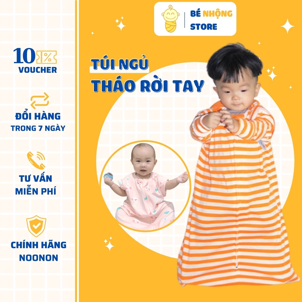 Túi ngủ Tháo Rời Ống Tay cho bé 💖FREESHIP💖 Nhộng Chũn Giúp Bé Sơ Sinh Ngủ Ngon , Chăn Cho Bé- Vải Cotton 100% Mã TNTT01