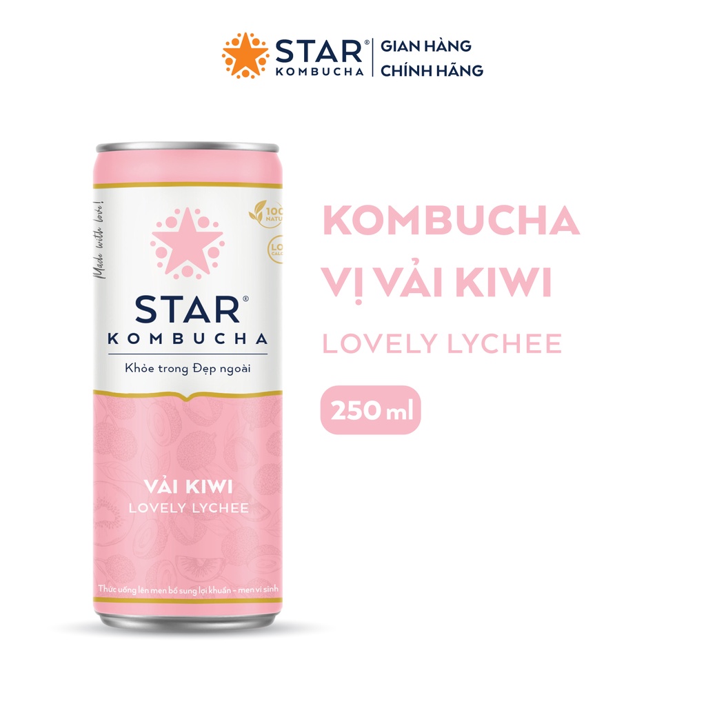 Combo 2 thùng 4 lon trà STAR KOMBUCHA mix vị - Beauty Pack (250ml/lon)