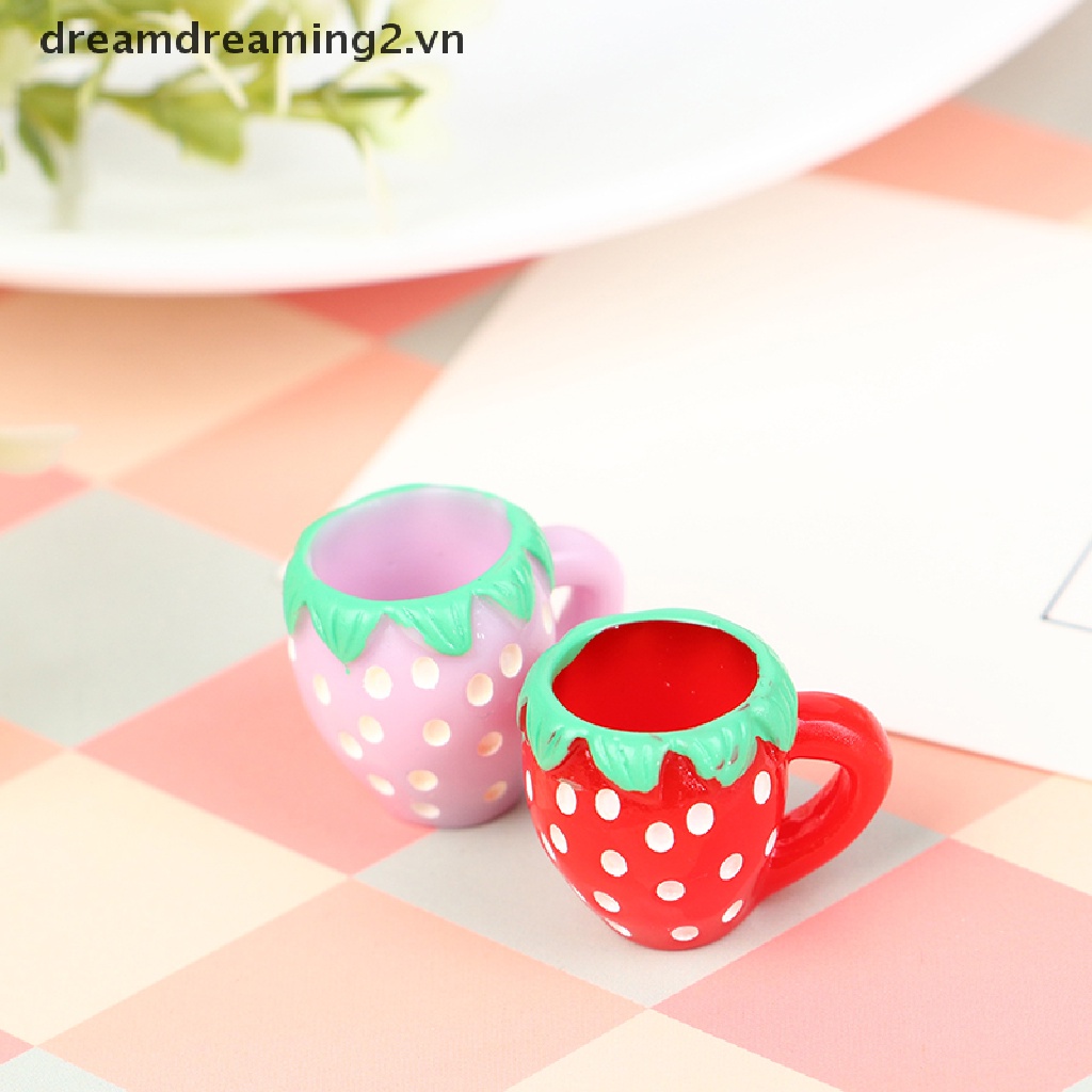2 Cốc nước mini bằng nhựa tỉ lệ 1: 12 trang trí nhà búp bê