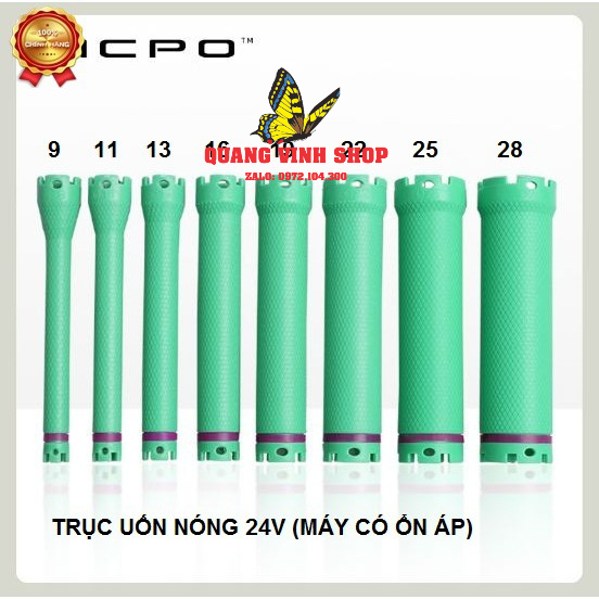 Trục xương uốn nóng 24v (xanh lá đủ size 10.5k/1 trục)