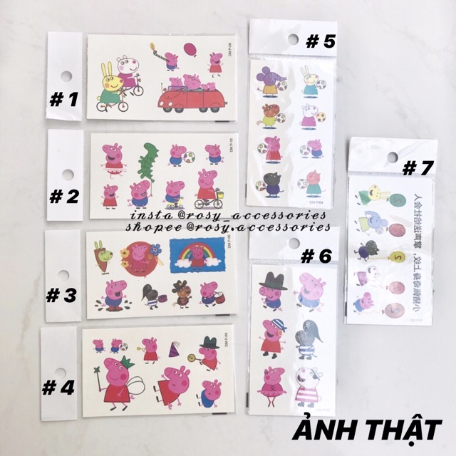 ROSY - HÌNH XĂM DÁN TATTOO MINI PEPPA PIG CUTE (ẢNH THẬT Ở SAU!!!)