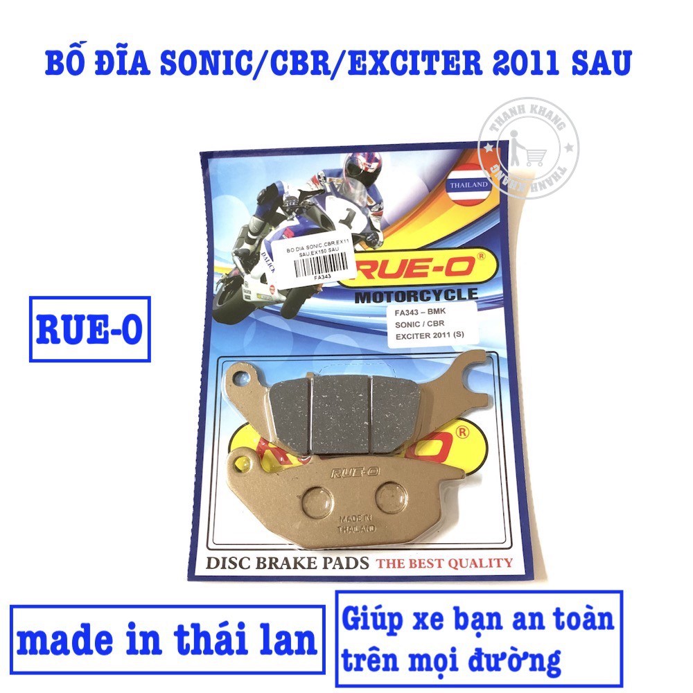 Bố thắng đĩa sau RUE-O cho xe SONIC,CBR, EXCITER sản xuất thái lan thanh khang FA343
