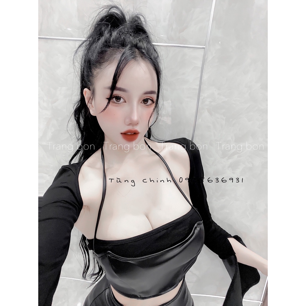 Set áo phối dây-cvay da