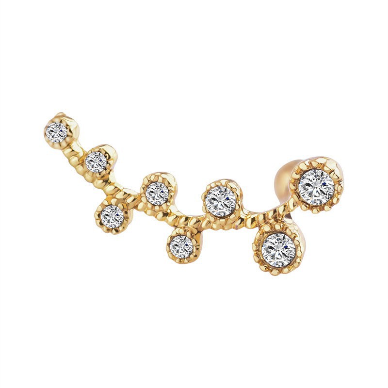 Cặp bông tai phối đá pha lê trang nhã cho nữ