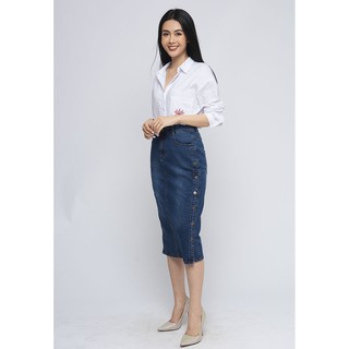 TJ321J1057 - Chân Váy Jeans Dáng Dài Nữ -GENVIET