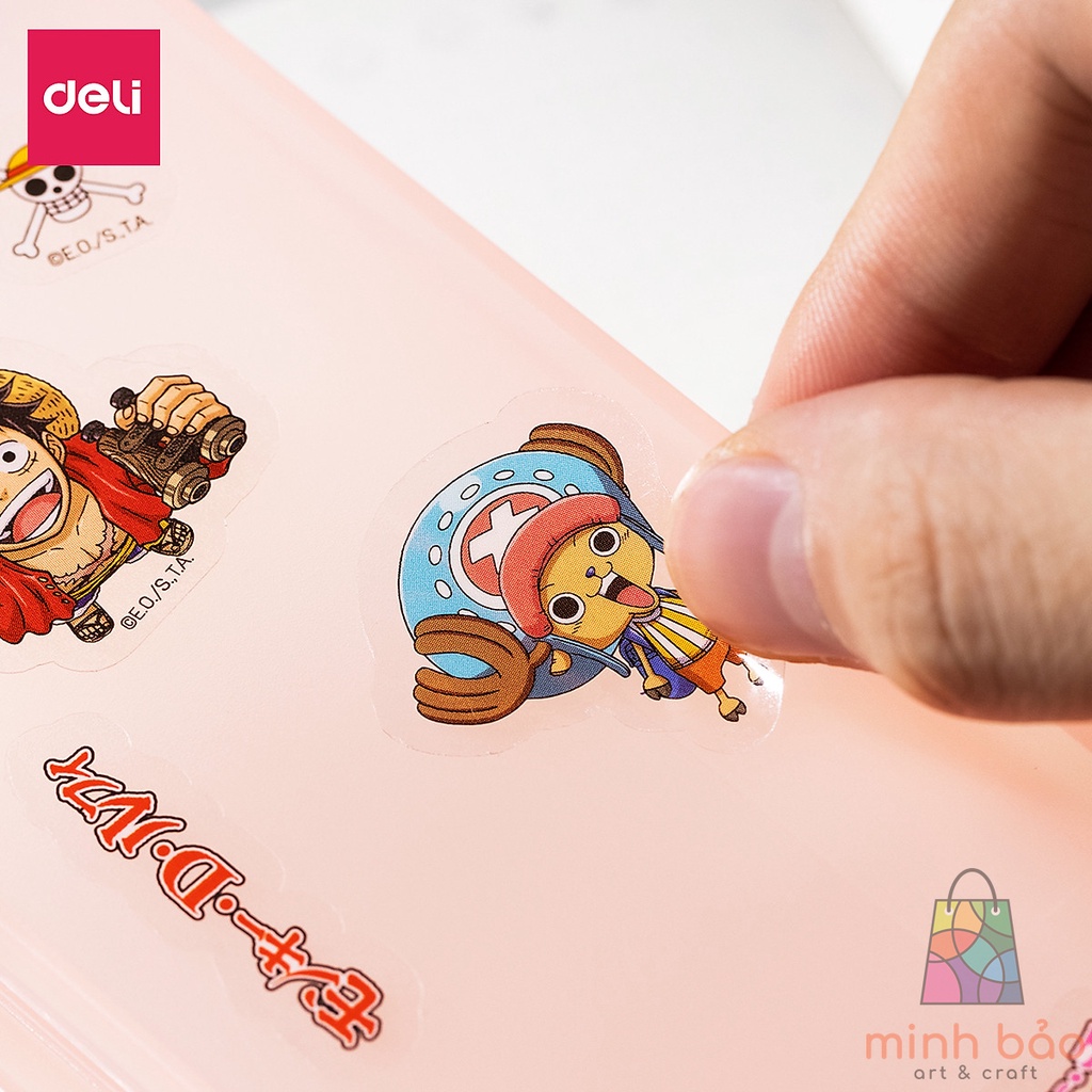 HỘP ĐỰNG BÚT ĐỒ DÙNG CÁ NHÂN DELI ONE PIECE - CHẤT LIỆU NHỰA TRONG SUỐT - MÀU NGẪU NHIÊN - KÈM STICKER - EH901