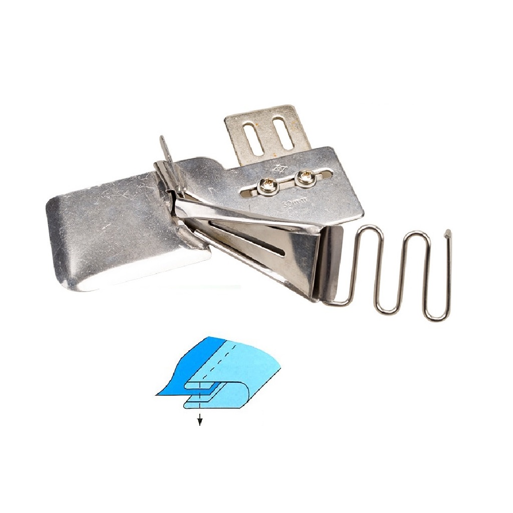 Cữ viền bọc 123 dùng cho máy may công nghiệp 1 kim, không cần thay răng cưa, mặt nguyệt