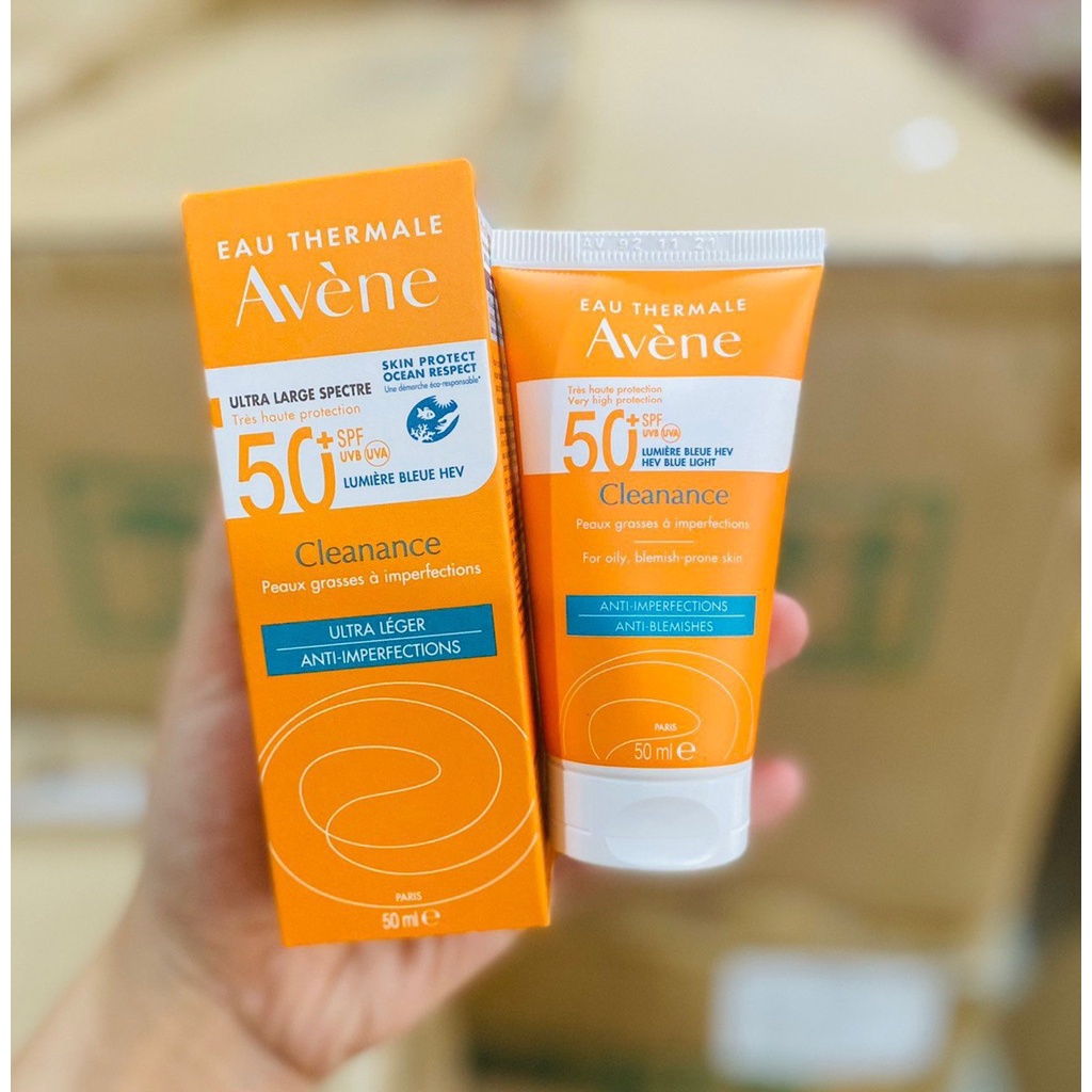 Kem chống nắng Avene Cleanance Fluide Fluid SPF50+ 50ml mẫu 2022 - Kem chống nắng Avene dành cho da dầu, da nhạy cảm