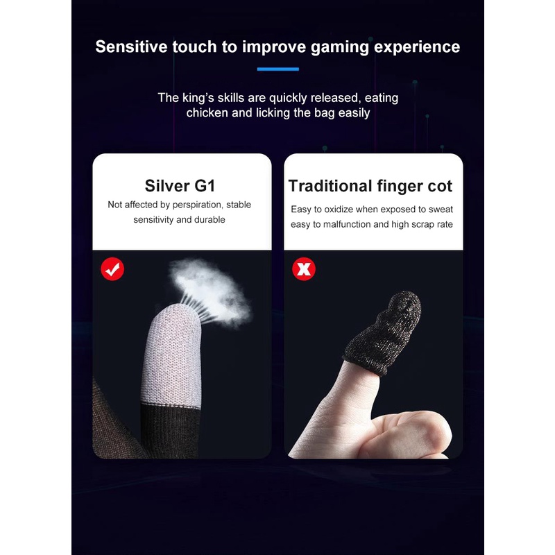 Coza Găng Tay Chơi Game G1 Găng Tay Ngón Tay Sợi Carbon Chịu Nhiệt Và Mồ Hôi Độ Nhạy Cao Siêu Dẫn Điện
