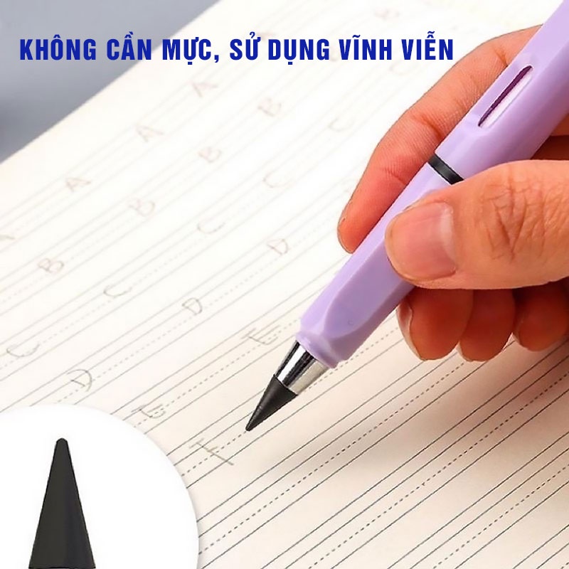 Bút Chì Vĩnh Cửu Không Cần Gọt, Đầu Kim Loại Viết Nét Đậm 0.5mm Tẩy Dễ Dàng