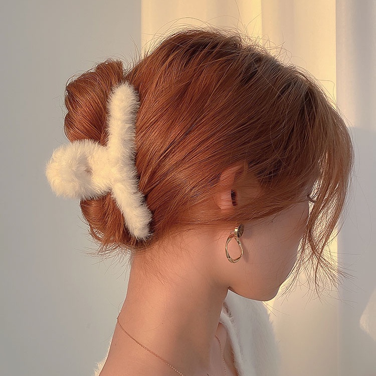 Kẹp tóc dạng hàm cá mập nhồi bông cỡ lớn phong cách Hàn Quốc đáng yêu cho nữ