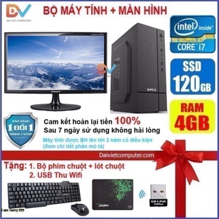 Bộ case máy tính để bàn cpu core i7/i5/i3 g2020 / ram 4gb / hdd 250gb-500gb / ssd 120gb-240gb + màn hình 19 + qùa tặng