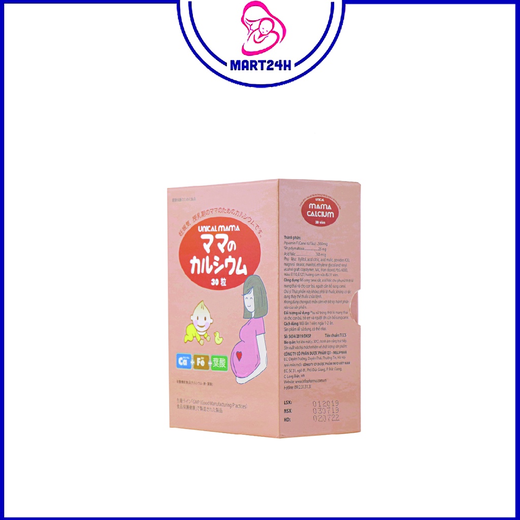 Canxi Unical Mama - Canxi cho bà bầu, bổ sung canxi và vitamin D3 cho mẹ mang thai