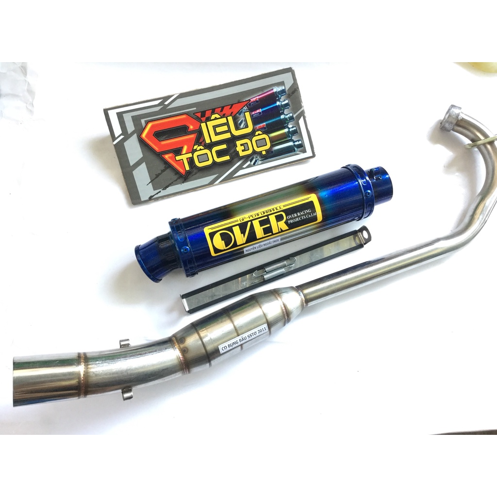 Bộ pô OVER full cổ BẦU HƠI INOX GẮN CHO NHIỀU LOẠI XE
