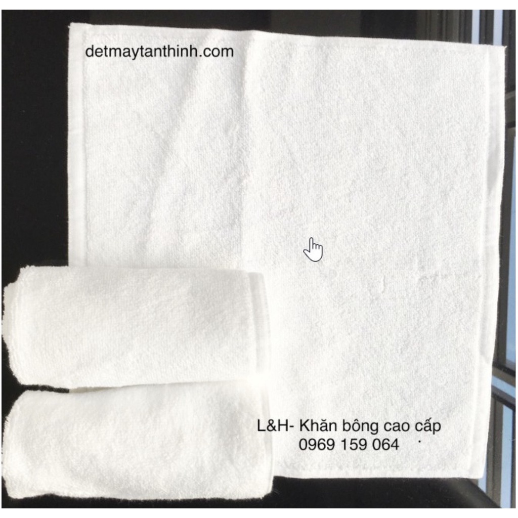 Khăn mặt vuông KT 25 * 25cm, Màu Trắng