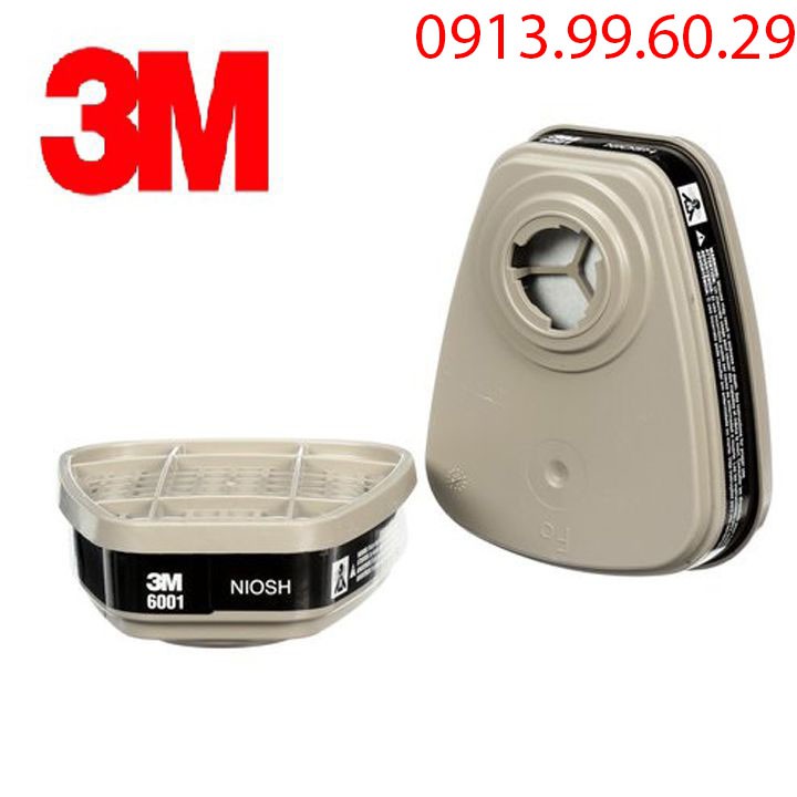 [Cam kết chính hãng 3M] Trọn bộ mặt nạ phòng độc 3M 6200 7 chi tiết gồm 1 mặt nạ + 2 phin lọc 3M6001 + 2 bông lọc