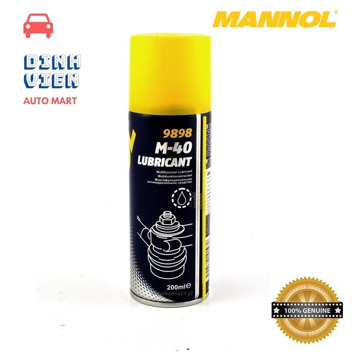 Dầu Bôi Trơn, Chống Gỉ, Bảo Vệ Kim Loại, Đa Năng MANNOL 9898 M-40 Lubricant (smart) 200ML Multifunction Lubricant