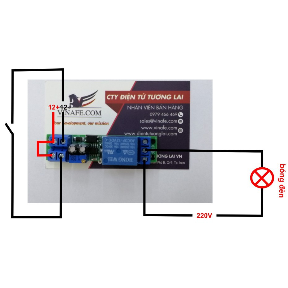 MạchTạo Trễ 12V - Thời Gian 0-25 Giây HW-256 Ngõ Ra Relay