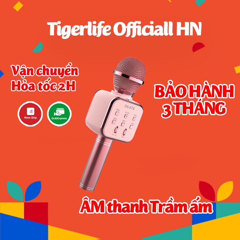 Mic Hát Karaoke DS858 - DS858 - DS 878 Bluetooth 5.0 Kết Nối Tivi, MTB, Điện thoại, loa thùng model 2022