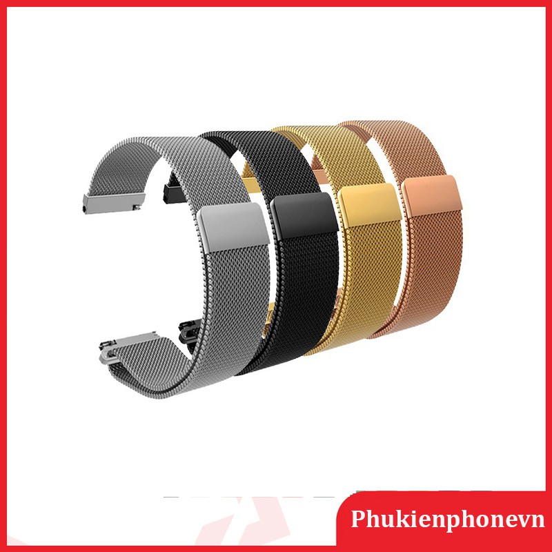 Dây Đeo Thép Lưới Milanese Size 18mm Cho Đồng Hồ Thông Minh Huawei watch, Ticwatch, Garmin, Nokia...