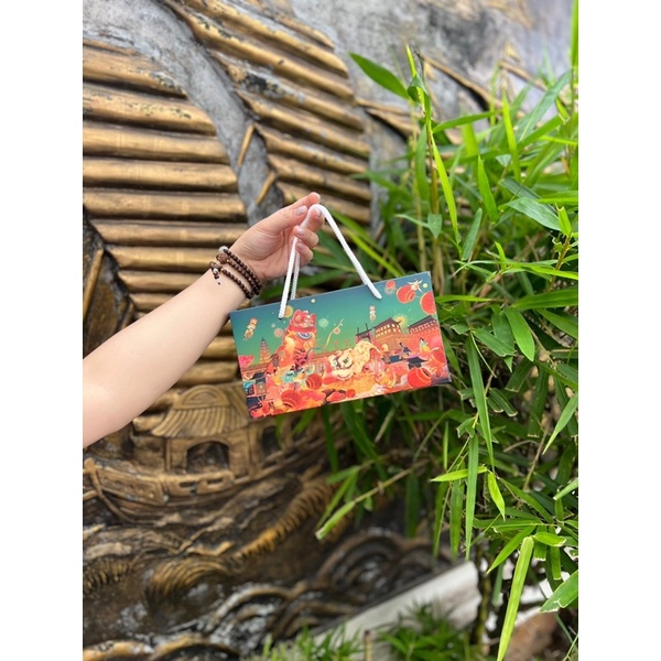 Hộp đựng 2 bánh trung thu hạc, hộp đựng bánh trung thu
