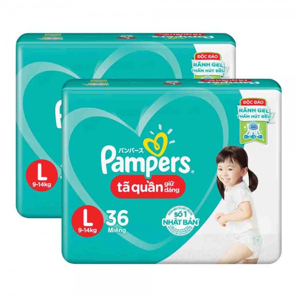 ⚡Chính hãng⚡ Tã quần giữ dáng Pampers size L 36 miếng (cho bé 9 - 14kg)