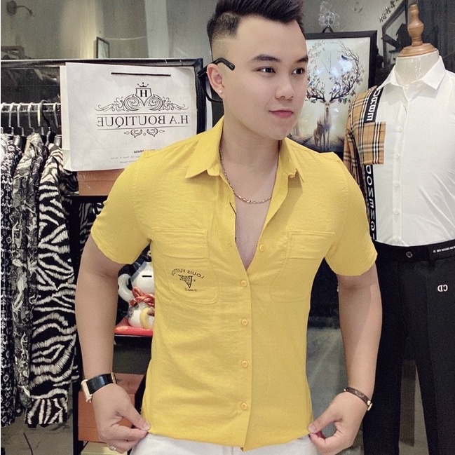 Sơ Mi Nam Ngắn Tay Vải Đũi Cao Cấp