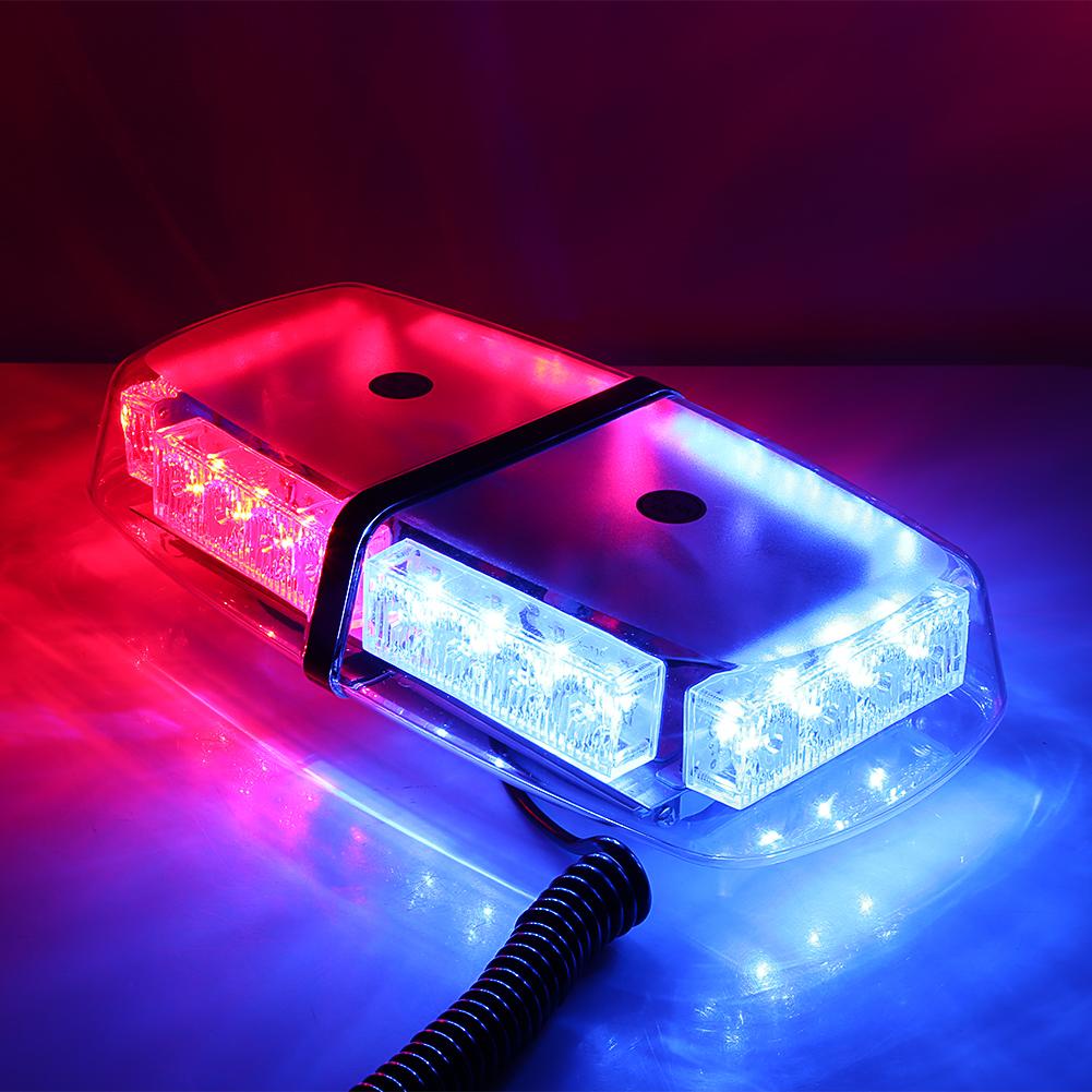 Đèn chớp Police xanh đỏ 12V 24W 24 LED gắn nóc cho xe cảnh sát, xe ưu tiên