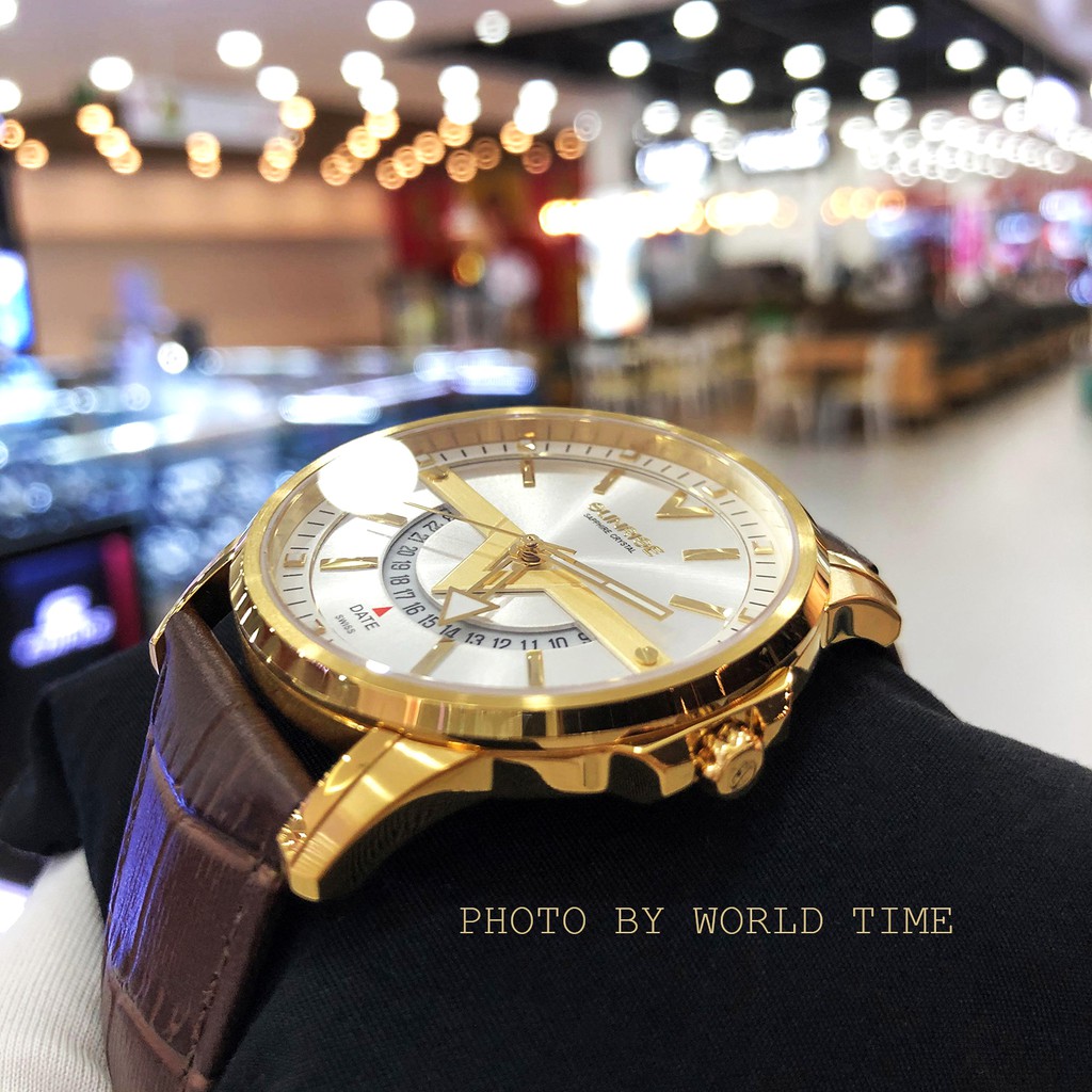 Đồng Hồ Nam Sunrise DM1116SWA G [ Chính Hãng Full Box ] Kính Sapphire Chống Xước , Chống Nước , Dây Da | BigBuy360 - bigbuy360.vn