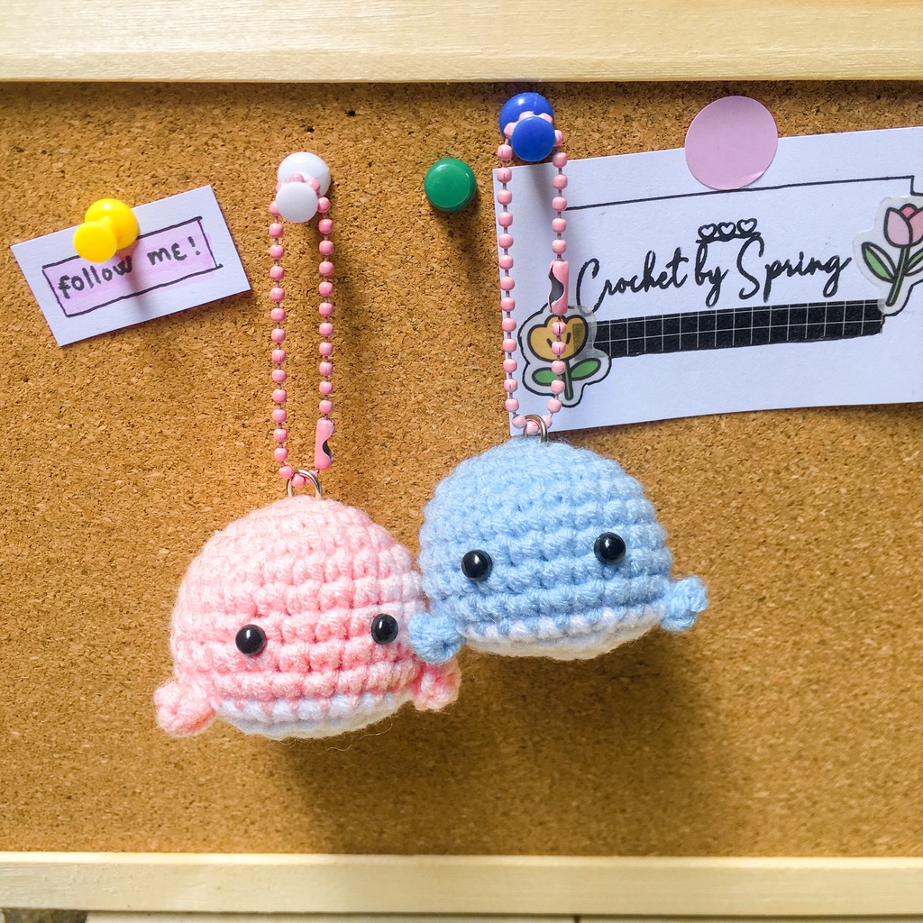 MÓC KHÓA LEN CÁ VOI ĐÁNG YÊU l crochetbyspring