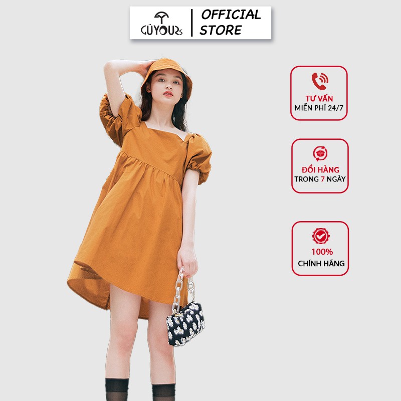 Đầm Babydoll Ulzzang GUYOURs váy cổ vuông trẻ trung đủ size GUV111 | BigBuy360 - bigbuy360.vn