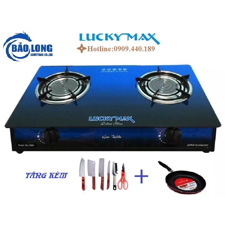 Bếp gas đôi hồng ngoại 2 vòng nhiệt Luckymax