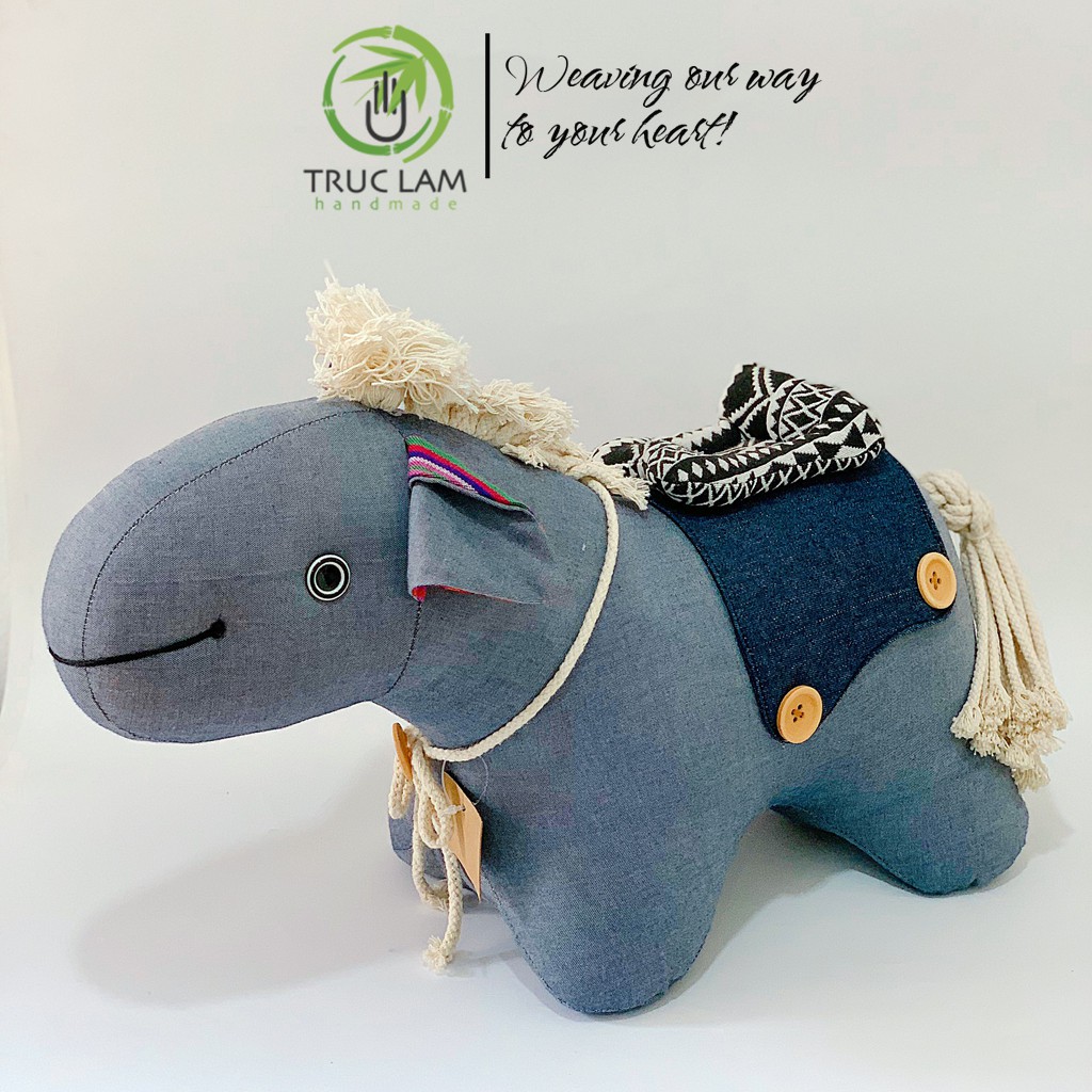 Đồ Chơi Cho Bé Thú Nhồi Bông Hình Con La Vải Denim Bông Gòn Cao Cấp Cỡ Lớn - Trúc Lâm Handmade