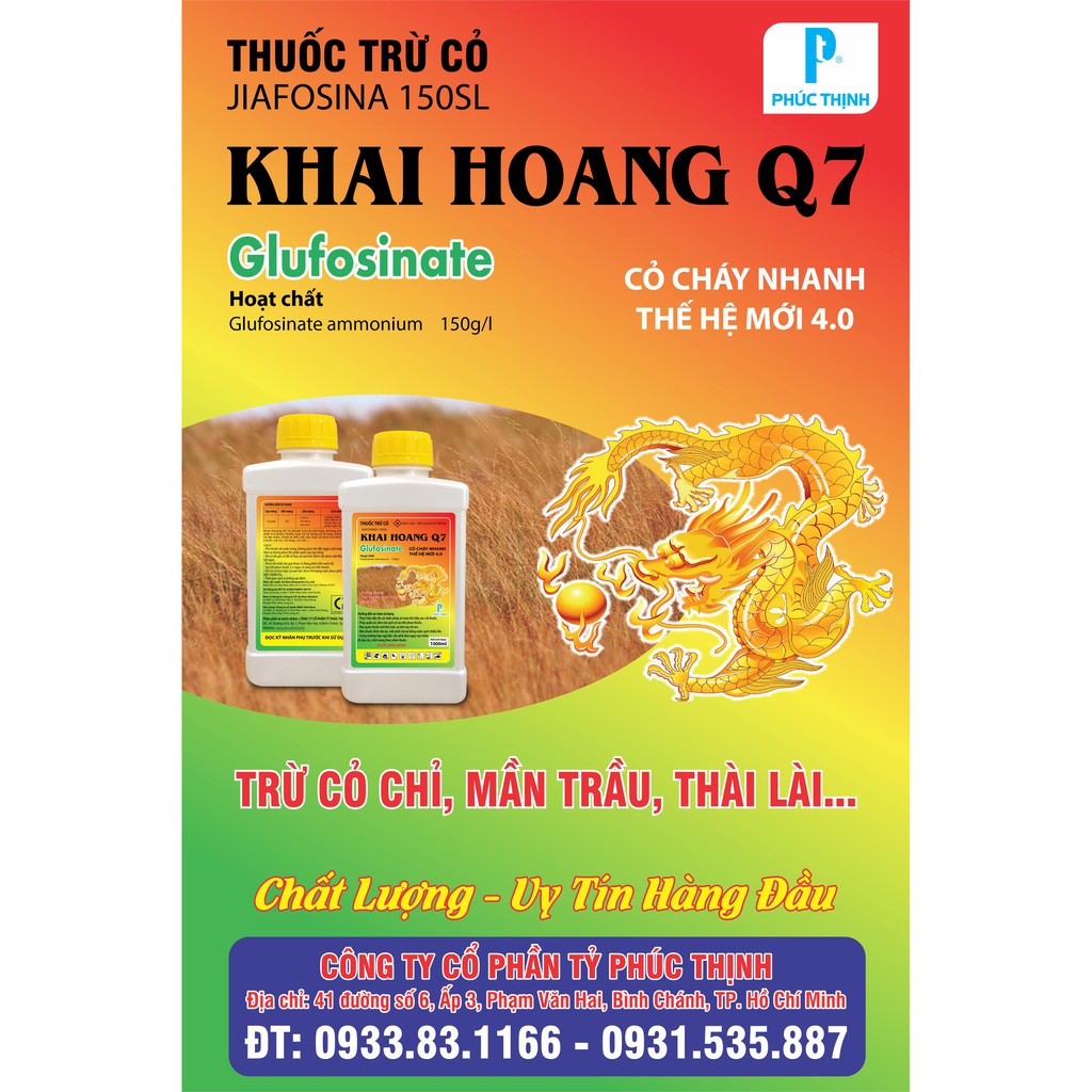 THUỐC CỎ SINH HỌC KHAI HOANG Q7 450ML-NHÀ NÔNG SHOP