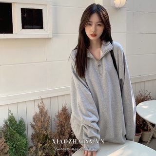 Áo nỉ XIAOZHAINV dài tay thời trang Hàn Quốc cho nữ