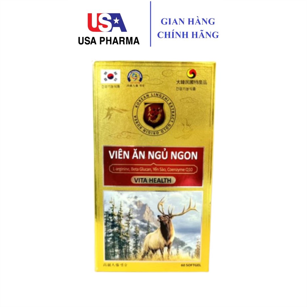Viên ăn ngủ ngon VITA HEALTH bồi bổ cơ thể, dưỡng tâm an thần - Hộp 60 viên