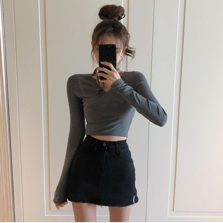 Chân váy chữ a jeans nữ mini Emilyshop